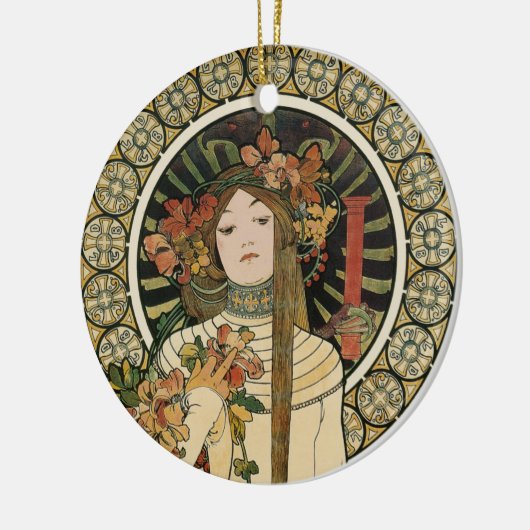 Art Nouveau Trappistine Mucha Keramik Ornament (Links)
