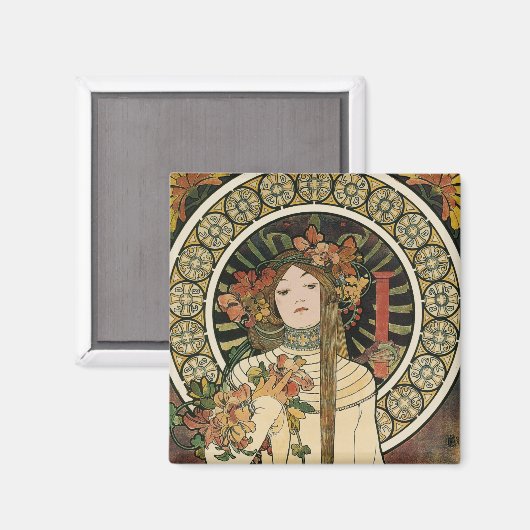 Art Nouveau Trappistine Mucha Magnet (Vorderseite/Rückseite)
