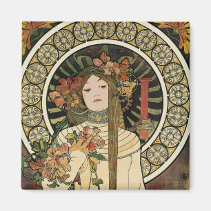 Art Nouveau Trappistine Mucha Magnet