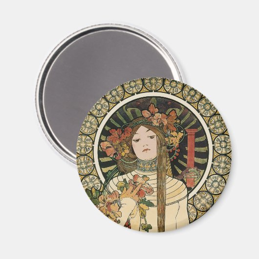 Art Nouveau Trappistine Mucha Magnet (Vorderseite/Rückseite)