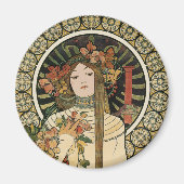 Art Nouveau Trappistine Mucha Magnet (Vorne)