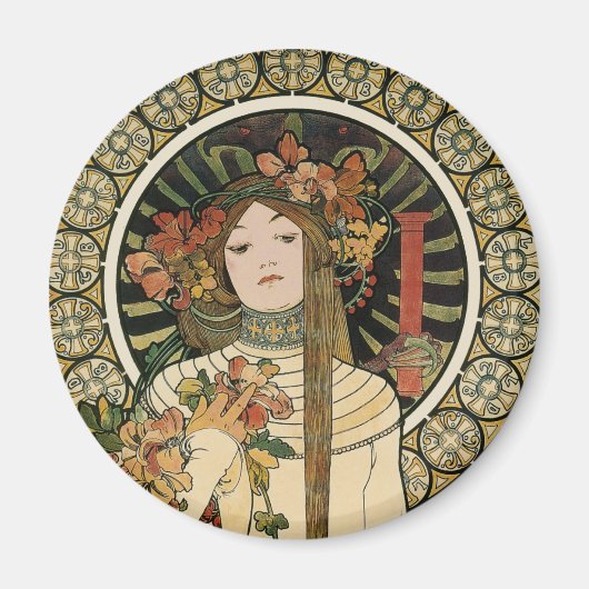 Art Nouveau Trappistine Mucha Magnet (Vorne)