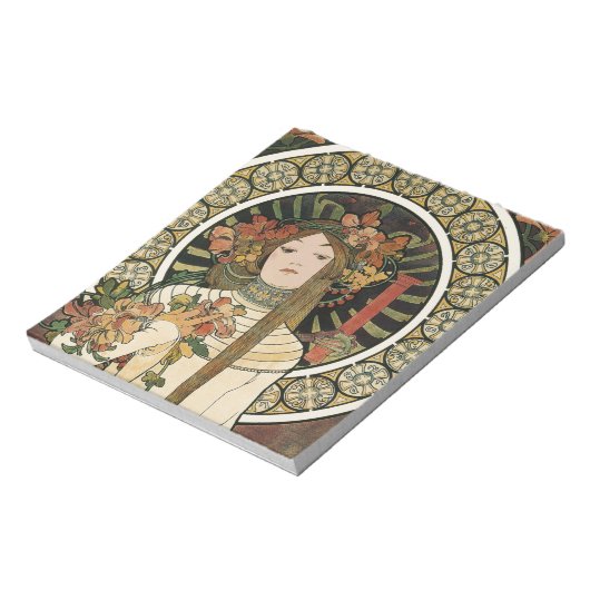 Art Nouveau Trappistine Mucha Notizblock (Rotiert)