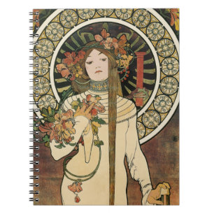 Art Nouveau Trappistine Mucha Notizblock
