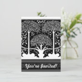 Art Nouveau Tree Beardsley Muster Einladung (Stehend Vorderseite)