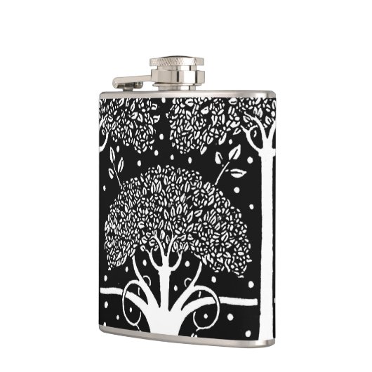 Art Nouveau Tree Beardsley Muster Flachmann (Links)