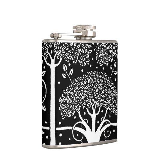 Art Nouveau Tree Beardsley Muster Flachmann (Rechts)