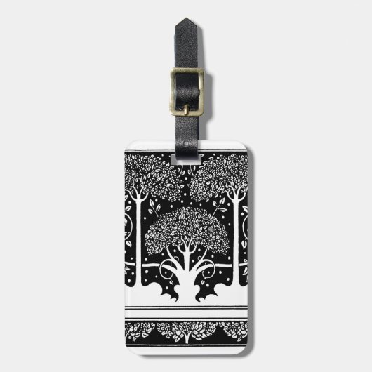 Art Nouveau Tree Beardsley Muster Gepäckanhänger (Vorderseite vertikal)
