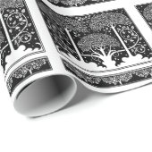 Art Nouveau Tree Beardsley Muster Geschenkpapier (Rolleneckpunkt)