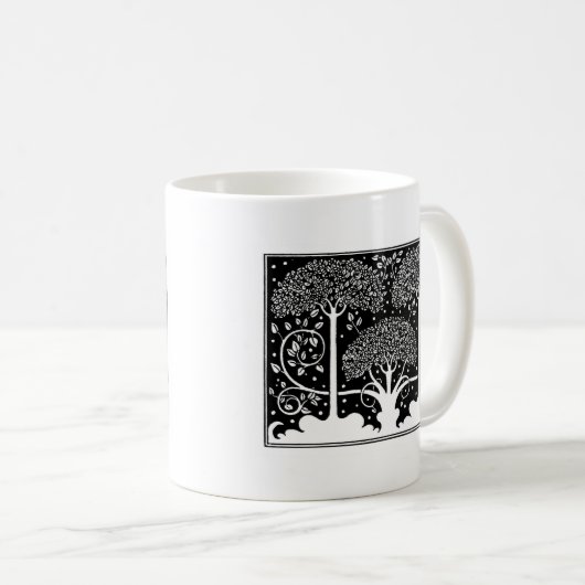 Art Nouveau Tree Beardsley Muster Kaffeetasse (VorderseiteRechts)