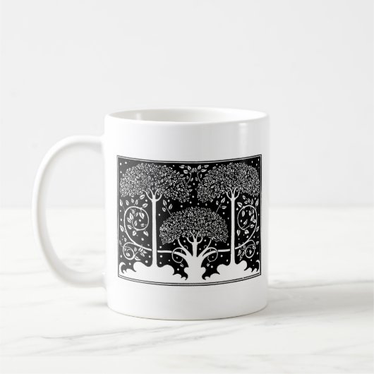 Art Nouveau Tree Beardsley Muster Kaffeetasse (Links)