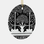 Art Nouveau Tree Beardsley Muster Keramikornament (Rechts)