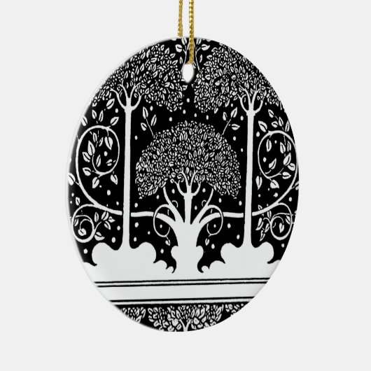 Art Nouveau Tree Beardsley Muster Keramikornament (Rechts)