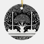 Art Nouveau Tree Beardsley Muster Keramikornament (Vorne)
