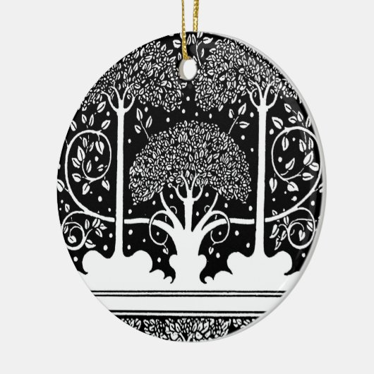 Art Nouveau Tree Beardsley Muster Keramikornament (Links)