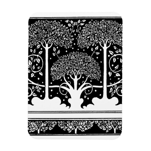 Art Nouveau Tree Beardsley Muster Magnet (Vertikal)