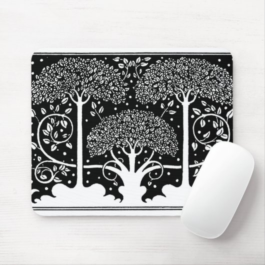 Art Nouveau Tree Beardsley Muster Mousepad (Mit Mouse)