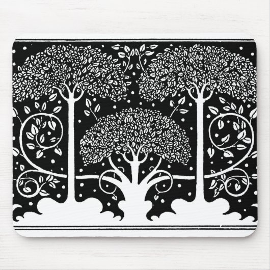 Art Nouveau Tree Beardsley Muster Mousepad (Vorne)