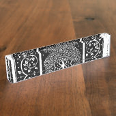 Art Nouveau Tree Beardsley Muster Namensplakette (Seite)