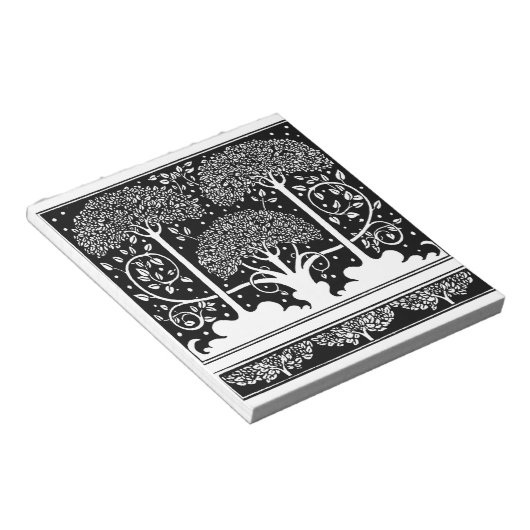 Art Nouveau Tree Beardsley Muster Notizblock (angewinkelt)