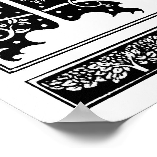 Art Nouveau Tree Beardsley Muster Poster (Ecke)