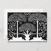 Art Nouveau Tree Beardsley Muster Postkarte (Vorne/Hinten)