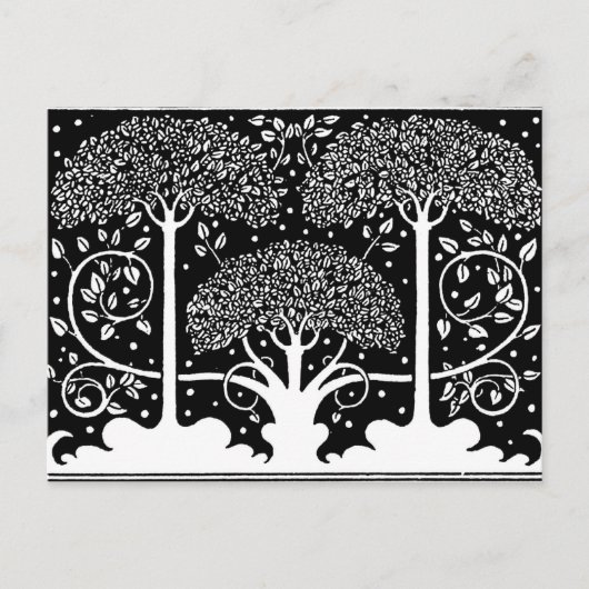 Art Nouveau Tree Beardsley Muster Postkarte (Vorderseite)