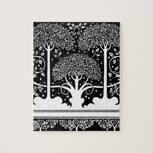 Art Nouveau Tree Beardsley Muster Puzzle (Vertikal)
