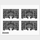 Art Nouveau Tree Beardsley Muster Rechteckiger Aufkleber (Blatt)