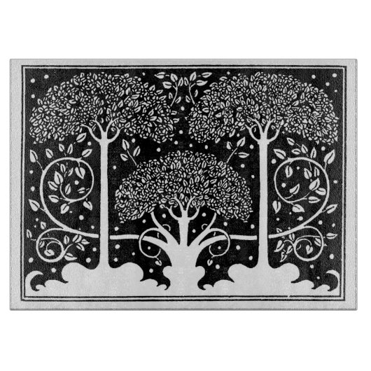 Art Nouveau Tree Beardsley Muster Schneidebrett (Vorderseite)