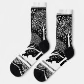 Art Nouveau Tree Beardsley Muster Socken (Linkes Detail)
