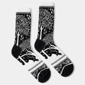 Art Nouveau Tree Beardsley Muster Socken (Rechts)
