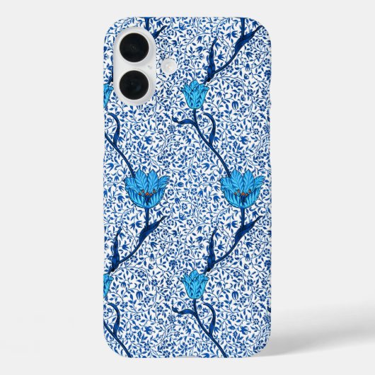 Art Nouveau Tulip Damask, Cobalt Blue Case-Mate iPhone Hülle (Rückseite)