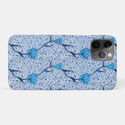 Art Nouveau Tulip Damask, Cobalt Blue Case-Mate iPhone Hülle (Rückseite (Horizontal))