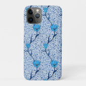 Art Nouveau Tulip Damask, Cobalt Blue Case-Mate iPhone Hülle (Rückseite)
