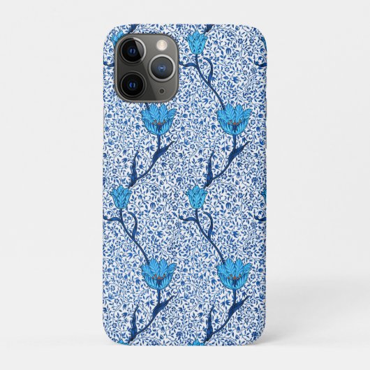 Art Nouveau Tulip Damask, Cobalt Blue Case-Mate iPhone Hülle (Rückseite)