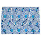 Art Nouveau Tulip Damask, Cobalt Blue Große Geschenktüte (Vorderseite)