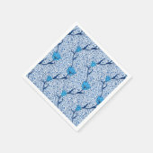 Art Nouveau Tulip Damask, Cobalt Blue Serviette (Ecke)