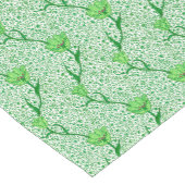 Art Nouveau Tulip Damask, Emerald Green Kurzer Tischläufer (Ecke)