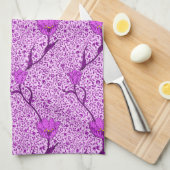 Art Nouveau Tulip Damask, Violet und Orchid Handtuch (Viertel Falte)