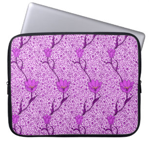 Art Nouveau Tulip Damask, Violet und Orchid Laptopschutzhülle