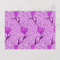 Art Nouveau Tulip Damask, Violet und Orchid