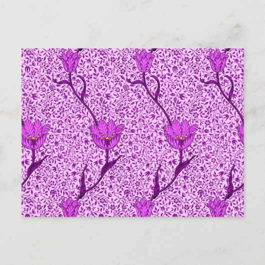 Art Nouveau Tulip Damask, Violet und Orchid Postkarte (Vorderseite)