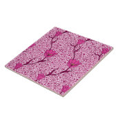 Art Nouveau Tulip Damask, Wine & Fuchsia Pink Fliese (Seite)
