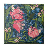 Art Nouveau Tulip Garden Fliese (Vorderseite)