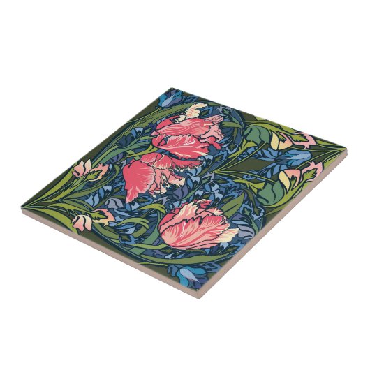 Art Nouveau Tulip Garden Fliese (Seite)
