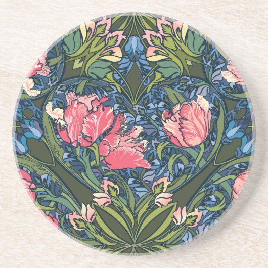 Art Nouveau Tulip Garden Getränkeuntersetzer (Vorne)