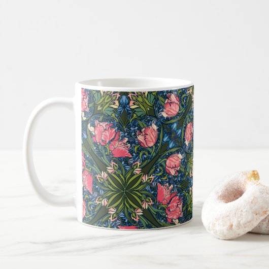 Art Nouveau Tulip Garden Kaffeetasse (Mit Donut)