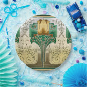 Art Nouveau Tulip Motif Wedding Birthday Holiday Pappteller (Party)