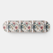 Art Nouveau Tulip Symmetrical Petals Romantic Cool Skateboard (Horizontal)